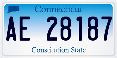 CT license plate AE28187