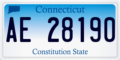 CT license plate AE28190