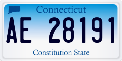 CT license plate AE28191