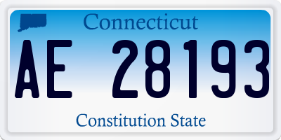 CT license plate AE28193