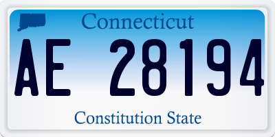 CT license plate AE28194