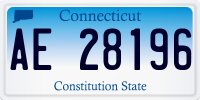 CT license plate AE28196
