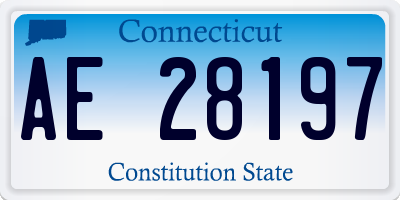 CT license plate AE28197