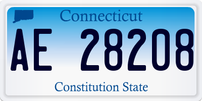 CT license plate AE28208