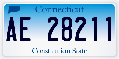 CT license plate AE28211
