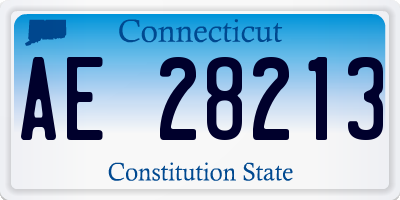 CT license plate AE28213