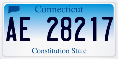 CT license plate AE28217