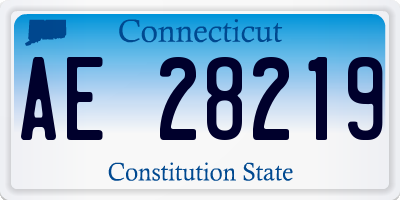 CT license plate AE28219