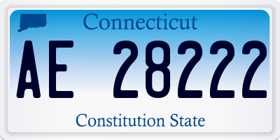 CT license plate AE28222