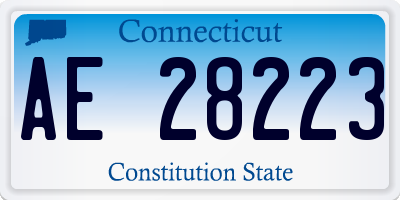 CT license plate AE28223
