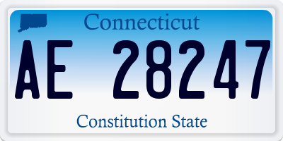 CT license plate AE28247