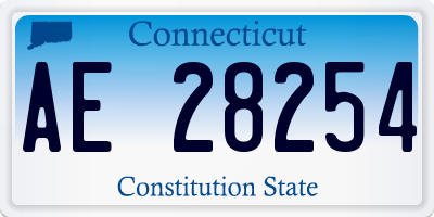 CT license plate AE28254