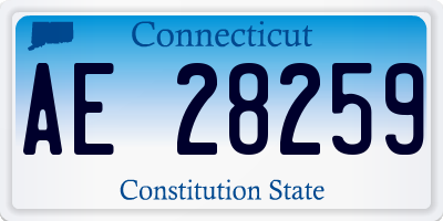 CT license plate AE28259