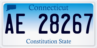 CT license plate AE28267
