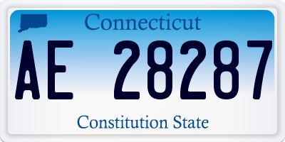 CT license plate AE28287