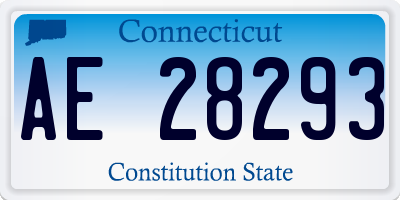 CT license plate AE28293