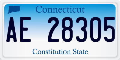 CT license plate AE28305