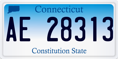 CT license plate AE28313