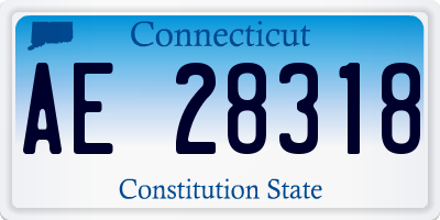 CT license plate AE28318