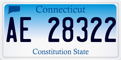 CT license plate AE28322