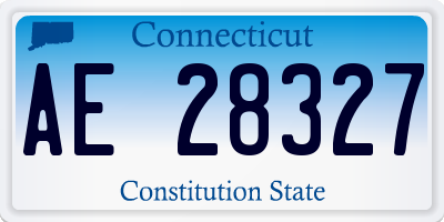 CT license plate AE28327