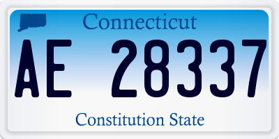 CT license plate AE28337