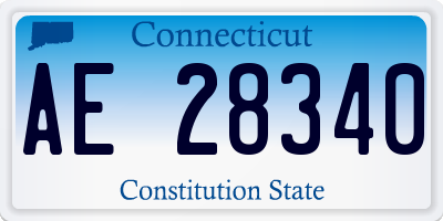 CT license plate AE28340