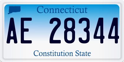 CT license plate AE28344
