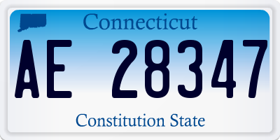 CT license plate AE28347