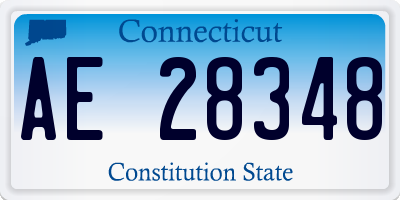 CT license plate AE28348