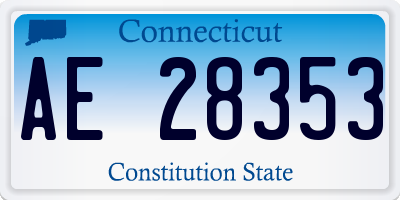 CT license plate AE28353
