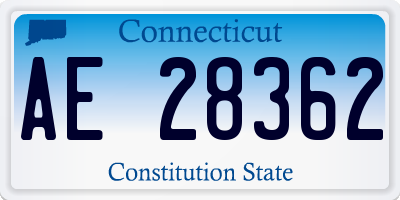 CT license plate AE28362