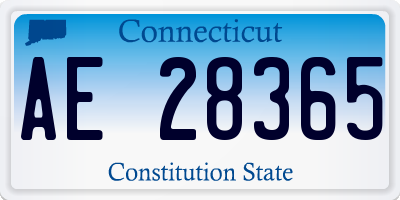 CT license plate AE28365