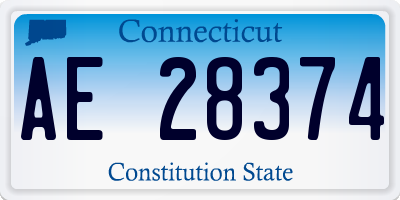 CT license plate AE28374
