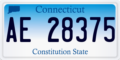 CT license plate AE28375