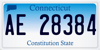 CT license plate AE28384
