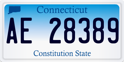 CT license plate AE28389