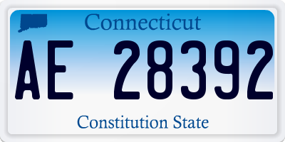 CT license plate AE28392