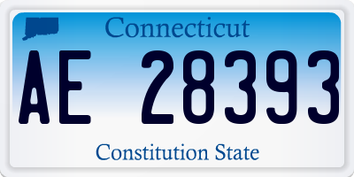 CT license plate AE28393