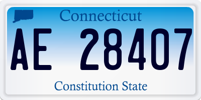 CT license plate AE28407