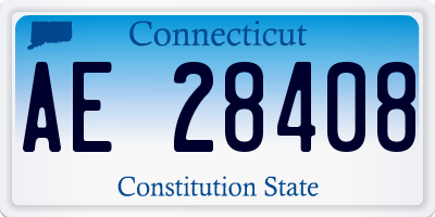 CT license plate AE28408