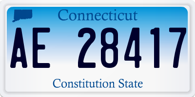 CT license plate AE28417