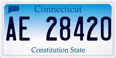 CT license plate AE28420