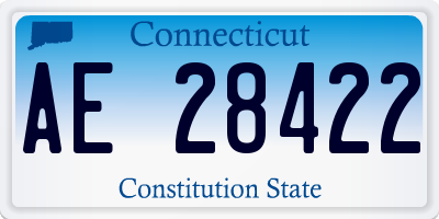 CT license plate AE28422