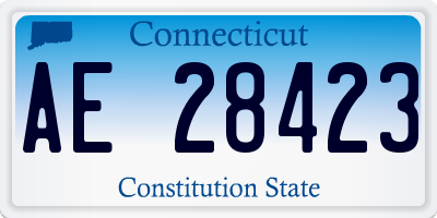 CT license plate AE28423