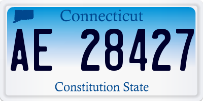 CT license plate AE28427