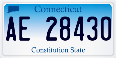 CT license plate AE28430