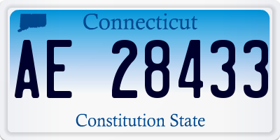 CT license plate AE28433