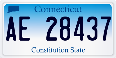CT license plate AE28437