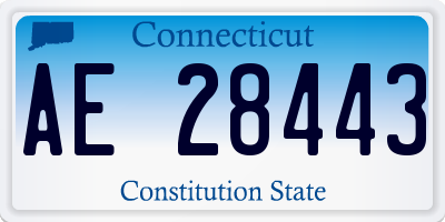 CT license plate AE28443